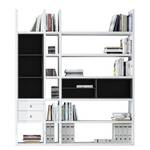 Etagère Emporior III.B Blanc / Noir - Blanc brillant / Noir - Sans éclairage