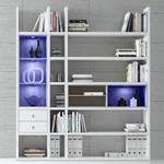 Kast Emporior III.B wit/eikenhoutimitatie - Hoogglans wit/Sonoma eikenhoutkleurig - Met verlichting