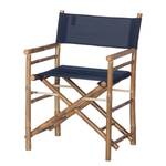 Chaises de jardin Bamboo III (lot de 2) Bambou massif / Tissu - Bleu marine