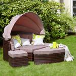 Salon de jardin modulable Riva Polyrotin / Textile marron Taupe