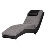 Chaise longue de relaxation Carson Cuir synthétique noir / Tissu structuré gris clair