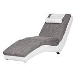 Chaise longue de relaxation Carson Cuir synthétique blanc / Tissu structuré gris clair