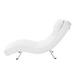 Ligfauteuil Long Island kunstleer Kunstleer Yuma: Wit