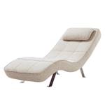 Ligfauteuil Long Island geweven stof Stof Parsa: Beige-Grijs