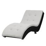 Chaise longue de relaxation Mortana Tissu structuré / Imitation cuir - Granite / Noir