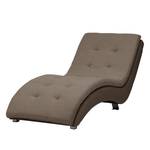 Ligfauteuil Mortana structuurstof/kunstleer - Taupe/bruin