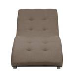 Ligfauteuil Mortana structuurstof/kunstleer - Taupe/bruin