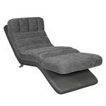 Chaise longue de relaxation Vascan II Imitation cuir / Tissu structuré - Blanc / Gris - Gris