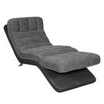 Chaise longue de relaxation Vascan II kunstleer/structuurstof wit/grijs - Noir / Gris