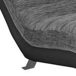Chaise longue de relaxation Vascan II Imitation cuir / Tissu structuré - Blanc / Gris - Noir / Gris