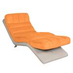 Relaxfauteuil Vascan kunstleer/geweven stof grijs - Taupe/oranje