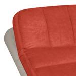 Chaise longue de relaxation Vascan Imitation cuir / Tissu plat Gris - Taupe / Rouge