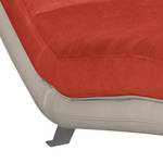 Chaise longue de relaxation Vascan Imitation cuir / Tissu plat Gris - Taupe / Rouge