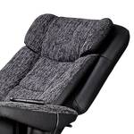 Relaxfauteuil Arans (met hocker) kunstleer/geweven stof zwart