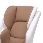 Relaxfauteuil Bea (met hocker) kunstleer - bruin/wit