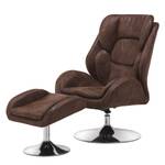 Relaxfauteuil Bea (met hocker) microvezel - bruin