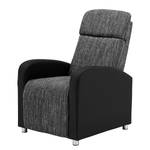 Relaxfauteuil Benison geweven stof/kunstleer - grijs/zwart