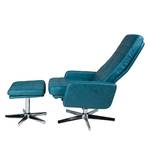 Relaxfauteuil Benson (met hocker) turquoise kunstleer