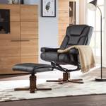 Relaxfauteuil Candy (met hocker) zwart kunstleer