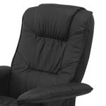 Fauteuil de relaxation Canillo I Avec repose-pieds - Cuir véritable - Noir