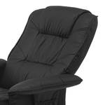 Relaxfauteuil Canillo I (met hocker) echt leer - zwart