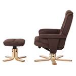 Fauteuil de relaxation Canillo II Avec repose-pieds - Microfibre - Marron