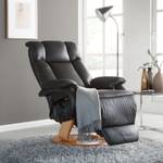 Relaxfauteuil Casey echt leer/zwart kunstleer