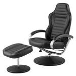 Fauteuil de relaxation Racer II Avec repose-pieds - Imitation cuir - Noir