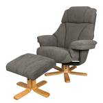 Fauteuil de relaxation Dalron Avec repose-pieds - Microfibre - Gris