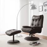 Fauteuil de relaxation Greenville Avec repose-pieds - Cuir véritable - Marron