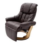 Fauteuil relaxation Grunewald II Cuir véritable / Cuir synthétique - Marron / Hêtre