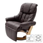 Fauteuil relaxation Grunewald II Cuir véritable / synthétique - Marron / Hêtre