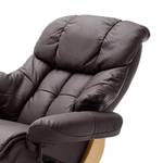 Fauteuil relaxation Grunewald II Cuir véritable / Cuir synthétique - Marron / Hêtre