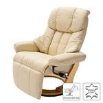 Fauteuil relaxation Grunewald II Cuir véritable / synthétique - Crème / Hêtre