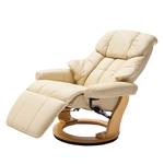 Fauteuil relaxation Grunewald II Cuir véritable / synthétique - Crème / Hêtre