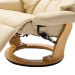 Fauteuil relaxation Grunewald II Cuir véritable / synthétique - Crème / Hêtre