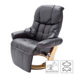 Fauteuil relaxation Grunewald II Cuir véritable / Cuir synthétique - Noir / Hêtre