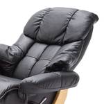 Fauteuil relaxation Grunewald II Cuir véritable / Cuir synthétique - Noir / Hêtre