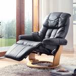 Fauteuil relaxation Grunewald II Cuir véritable / Cuir synthétique - Noir / Hêtre