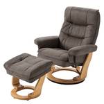 Relaxfauteuil Jetmore microvezel - Taupe - Breedte: 87 cm - Eik
