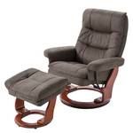 Fauteuil de relaxation Jetmore Microfibre - Taupe - Largeur : 87 cm - Noyer