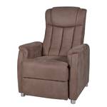 Fauteuil TV Juist Microfibre - Marron - Sans fonction