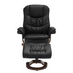 Relaxfauteuil Keltern (met hocker) kunstleer - Zwart