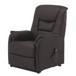 Relaxfauteuil Knuckey (met opstahulp) kunstleer - Donkerbruin