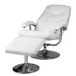 Relaxfauteuil Korfu met hocker kunstleer - Wit