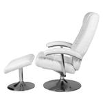 Relaxfauteuil Korfu met hocker kunstleer - Wit