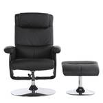 Fauteuil de relaxation Lauro (avec repos Avec repose-pieds - Imitation cuir - Noir