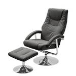 Relaxfauteuil Sarasota (met hocker) zwart kunstleer