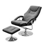 Relaxfauteuil Sarasota (met hocker) zwart kunstleer