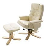 Relaxfauteuil Miltach (met hocker) kunstleer - Crème